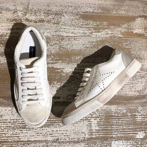 Star-Embellished White Women's Sneakers